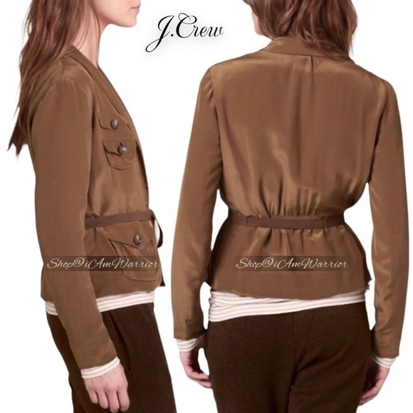 J.Crew NWT RARE silk belted utility jacket *shop@iamwarrior - Picture 2 of 11